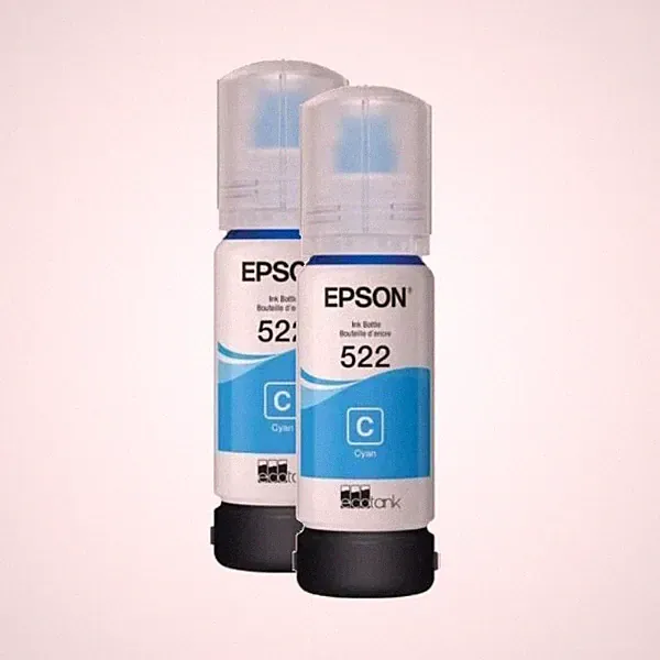 2-Pack Genuine Epson 522 Cyan 70ML Ink Bottle