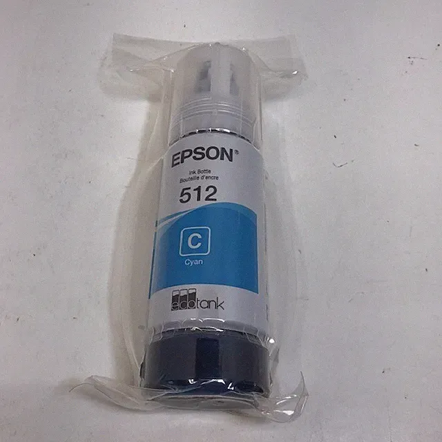 Epson 512 Cyan Ink Bottle Ecotank 70 ML Exp: 02/2027 Genuine - NEW/SEALED