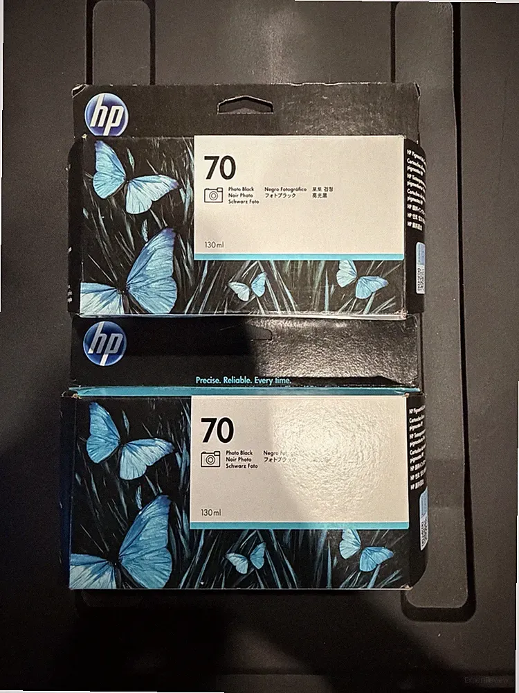 Genuine HP 70 Photo Black ink cartridge, 130ml, model C9449A.