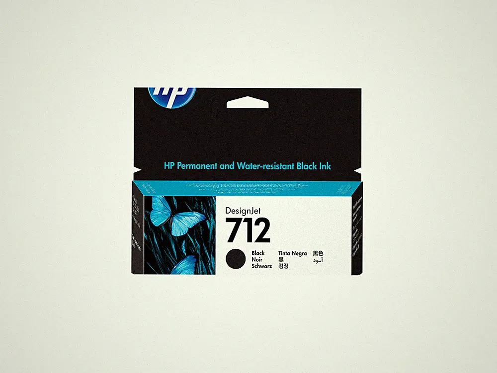 HP 712 38-ml Black DesignJet Ink Cartridge, 3ED70A
