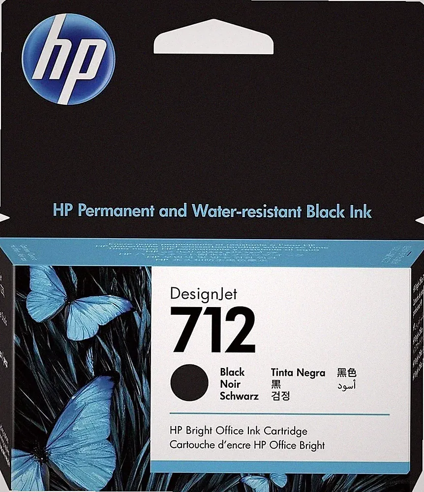 HP 712 38-ml Black DesignJet Ink Cartridge, 3ED70A-EXP 12/25, FREE SHIPPING